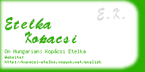 etelka kopacsi business card